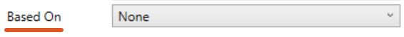 A screenshot of the New Template window showing the Based On dropdown set to “None.” This shows where to choose whether the new precedent is based on an existing template.